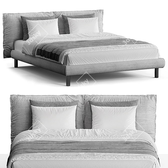 Meridiani Oliver Bed 3D Model 3D model image 1