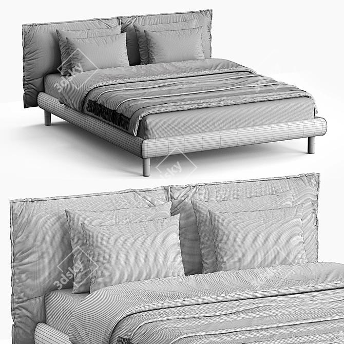 Meridiani Oliver Bed 3D Model 3D model image 5