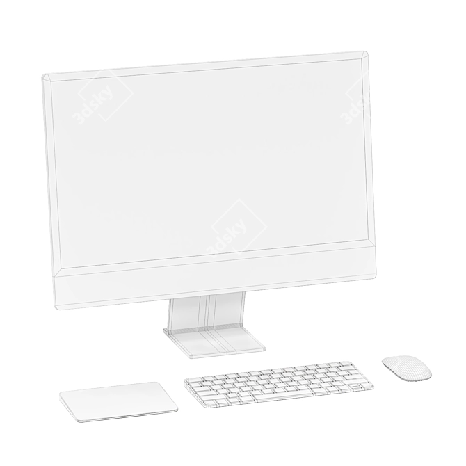 Blue and Silver iMac Bundle 3D model image 3