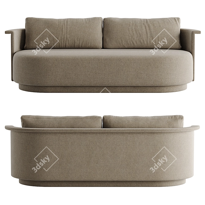 Modern Two-Tone Park Sofa 3D model image 4