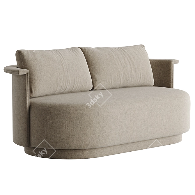 Contemporary Park Sofa in Two Color Options 3D model image 1