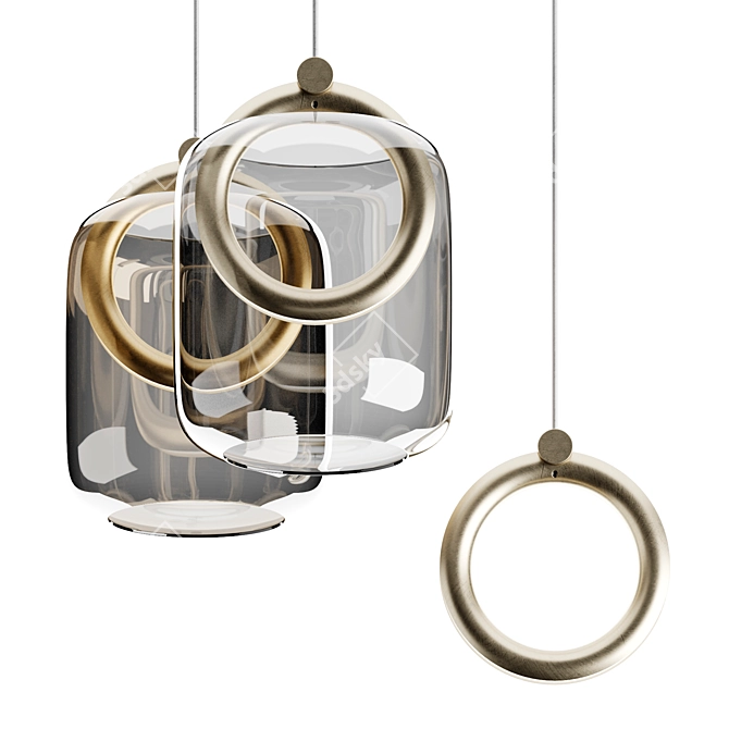 Ozzio Italia Hanging Pendant Light 3D model image 2