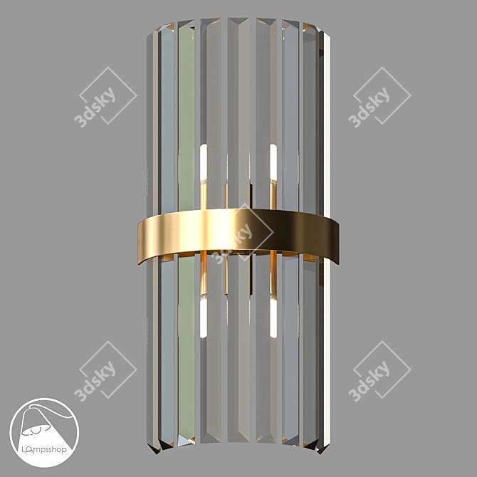 Elegant Crystal Sconce Lighting 3D model image 1