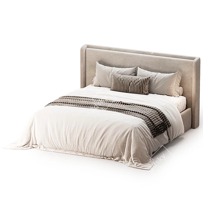 Sleek Porto Bed 3D Model 3D model image 2