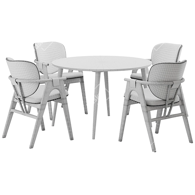 Modern Dining Chair and Table 3D model image 6