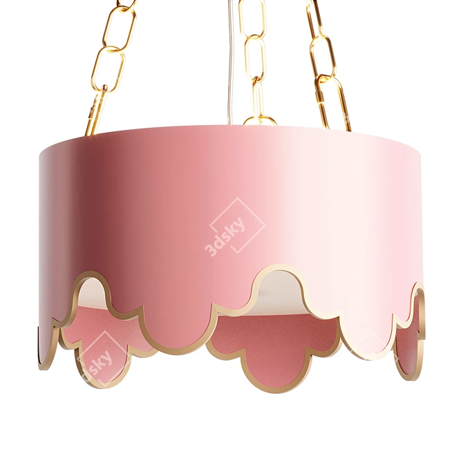 Postmodern Pink Iron Ceiling Light 3D model image 1