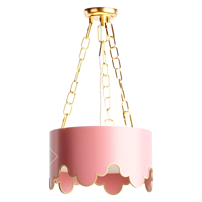 Postmodern Pink Iron Ceiling Light 3D model image 2