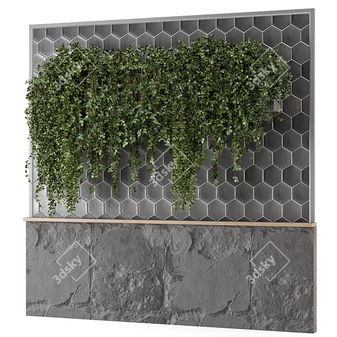 Stone Base Vertical Garden Set 3D model image 1