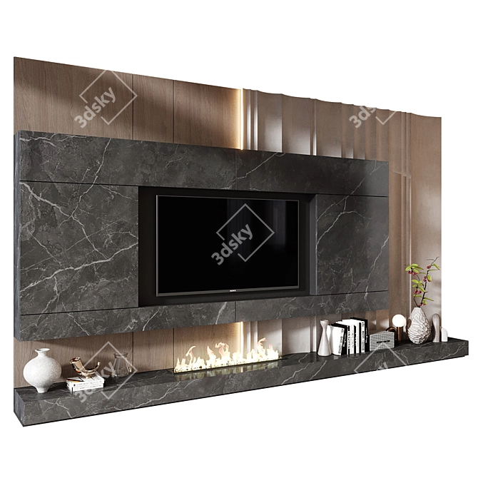 Modern TV Wall Shelf Decor 3D model image 1