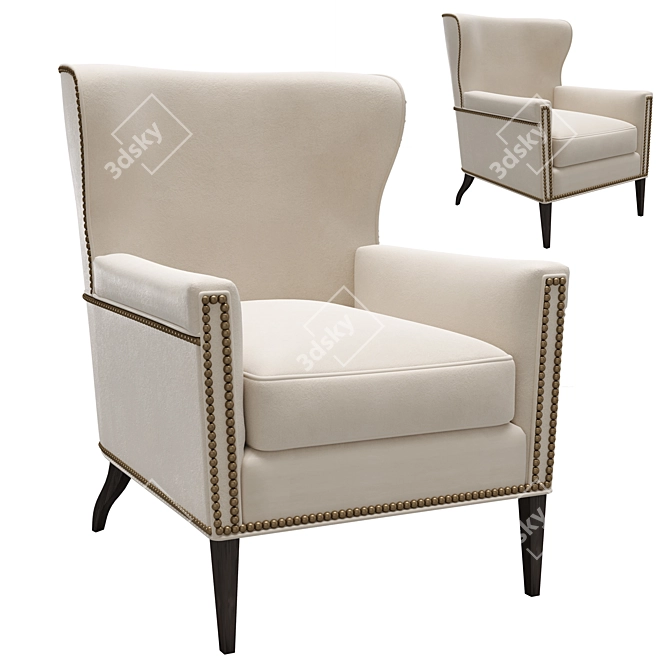 Elegant Samuel Wing Chair 3D model image 1