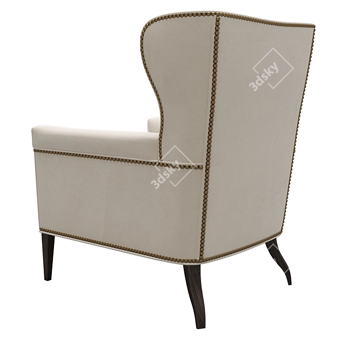 Elegant Samuel Wing Chair 3D model image 2