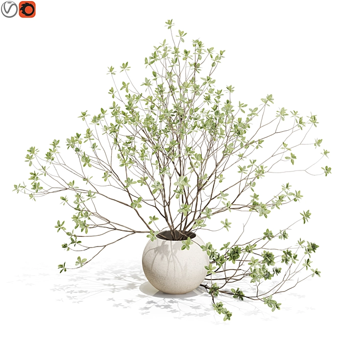 Elegant Floral Arrangement Sculpture 3D model image 1