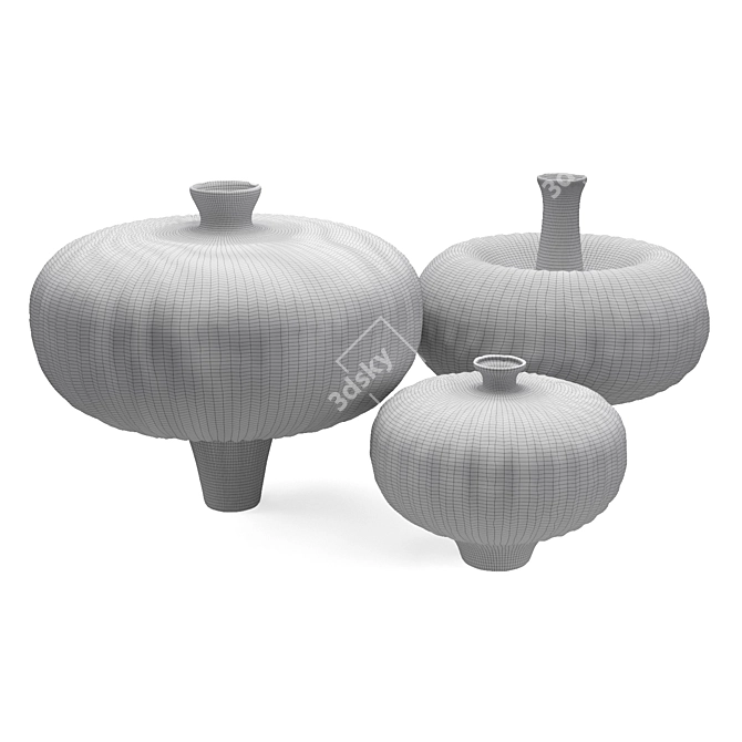 Mystical Mushroom Vases in Various Sizes 3D model image 6