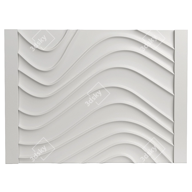 Wave 8 Decorative Panel 3D model image 1