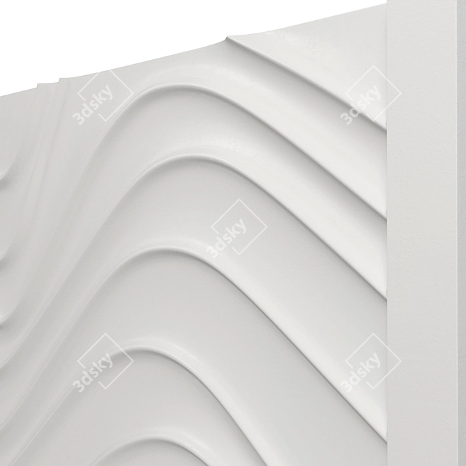 Wave 8 Decorative Panel 3D model image 3