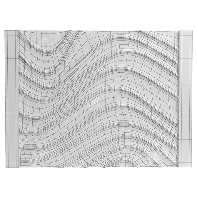 Wave 8 Decorative Panel 3D model image 4