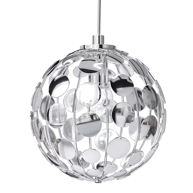 Elegant Chrome Sphere Pendant Light 3D model image 2