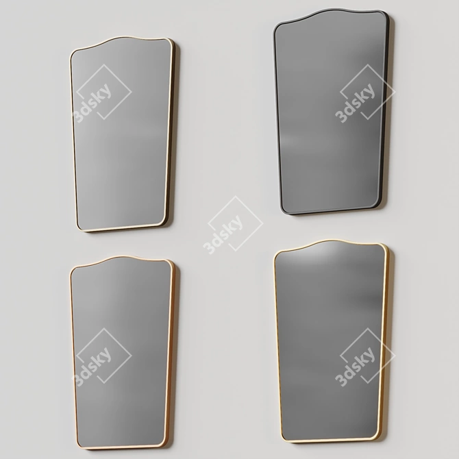 Gold Accent Aluminum Wall Mirror 3D model image 5