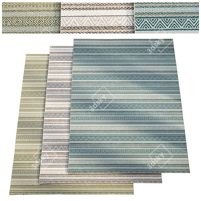 Elegant Hampshire Area Rug 3D model image 1