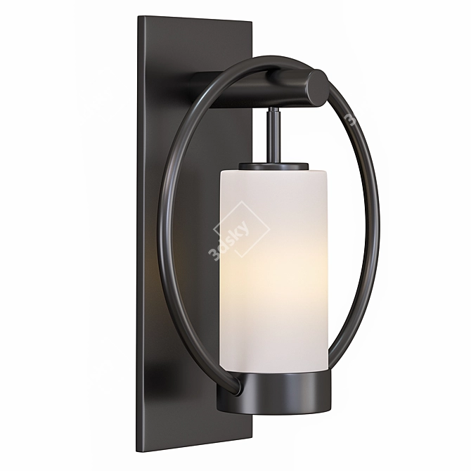 Modern Matte Black Outdoor Sconce 3D model image 1