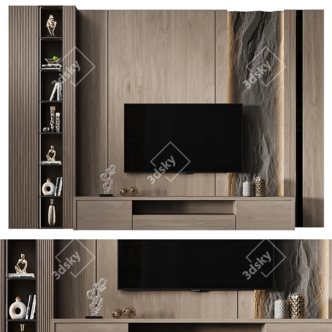 Modern TV Wall Mount 64 3D model image 1