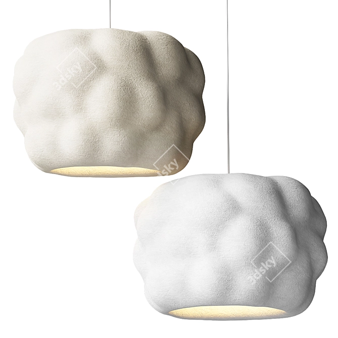 Elegant Ø35 Creamy Pendant 3D model image 1