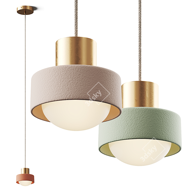 Modern Pendant Lamp Set in 3D 3D model image 1