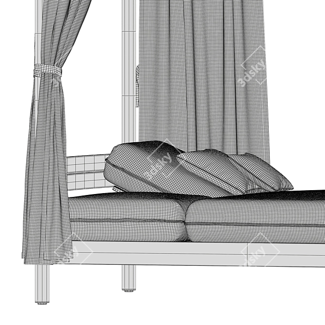 Stylish Apache Chaise Longue Bed 3D model image 7