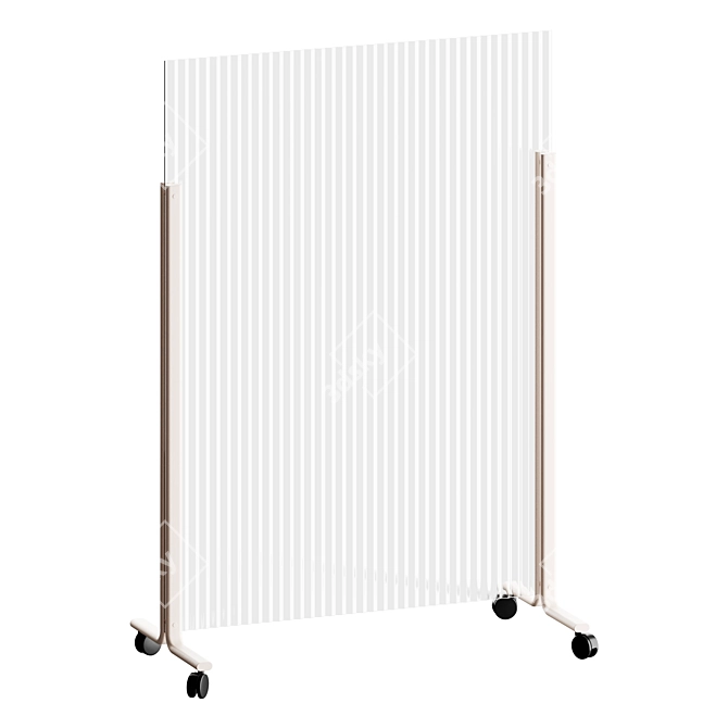 HINOKI Table Partition Panel 3D model image 1