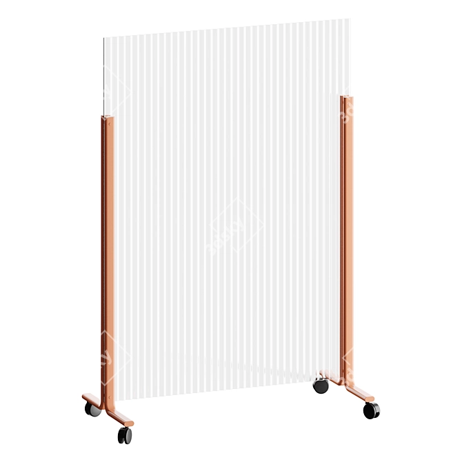 HINOKI Table Partition Panel 3D model image 2