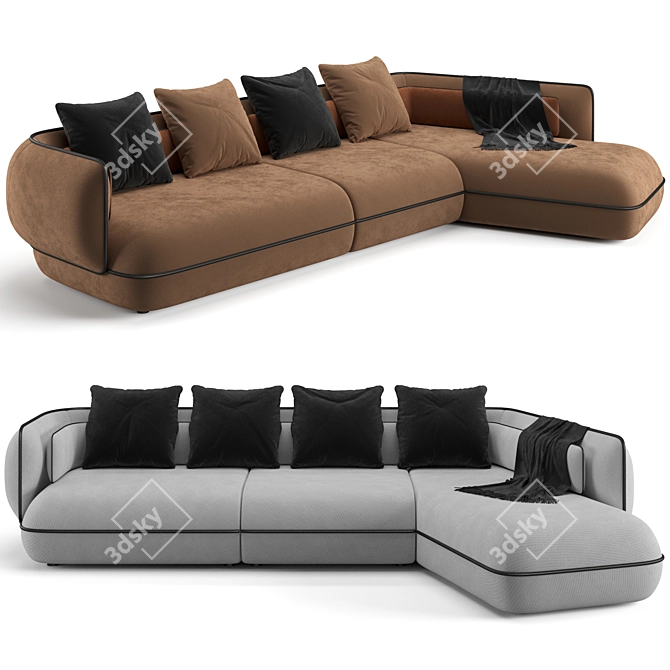 Trussardi Casa Nebula Sofa (364 cm) 3D model image 1