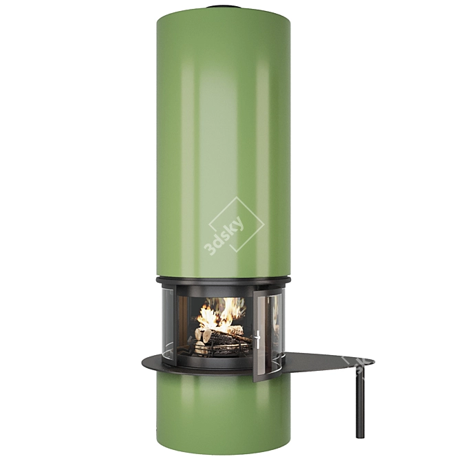 Central Cylinder Fireplace Diamante. 3D model image 1