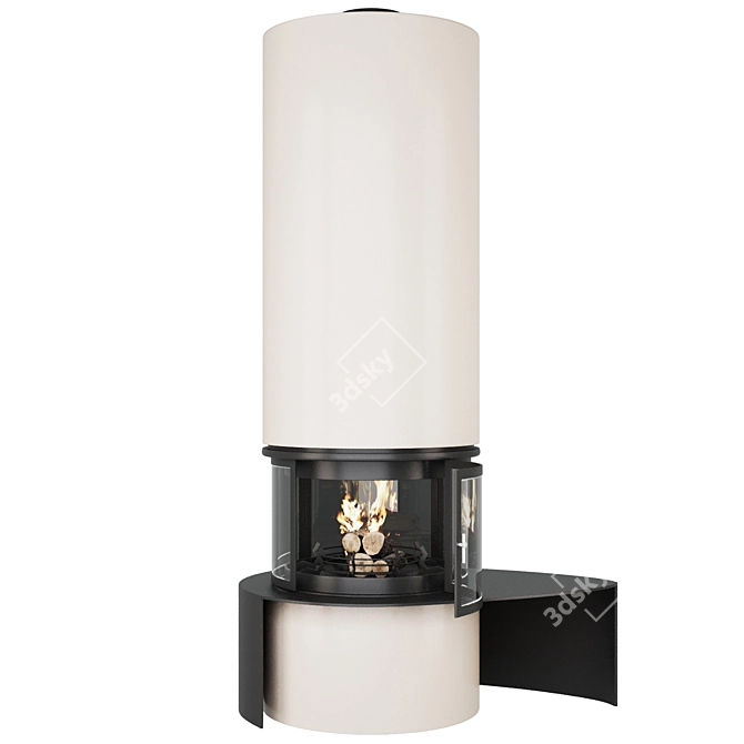 Central Cylinder Fireplace Diamante. 3D model image 4