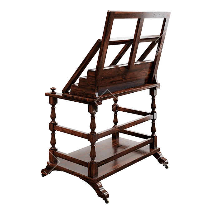 Vintage Faux Rosewood Bookstand 3D model image 2