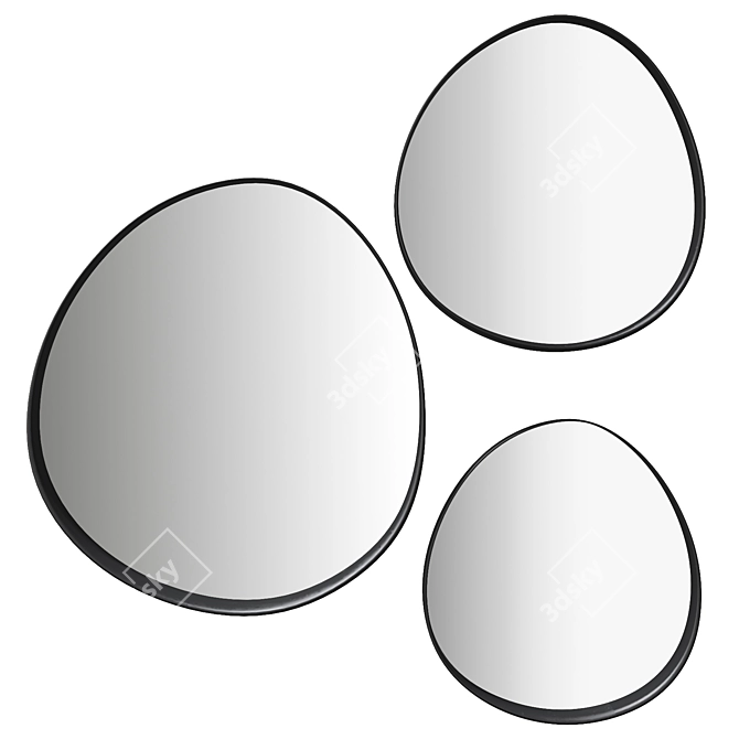 Organic Black Metal Mirrors 3D model image 5