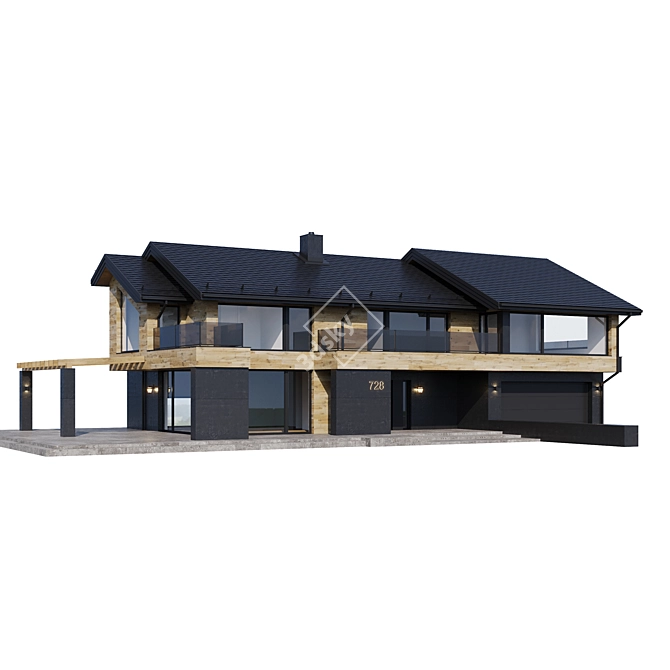 Modern Mansion Model for V-Ray 3D model image 3