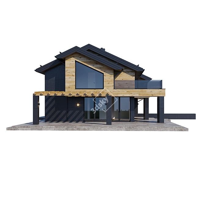 Modern Mansion Model for V-Ray 3D model image 4