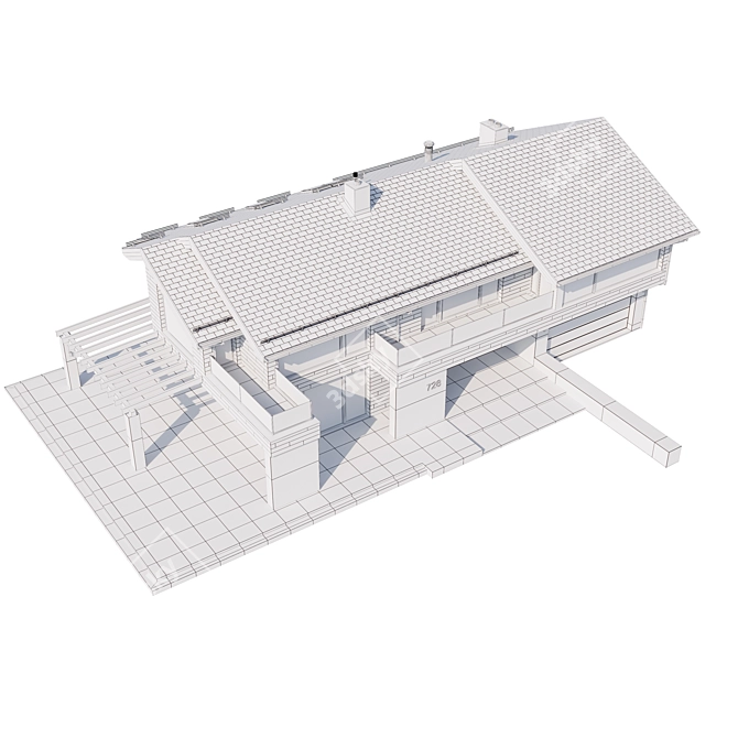 Modern Mansion Model for V-Ray 3D model image 7