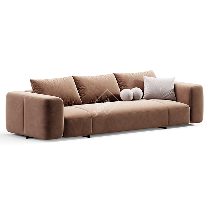 Sleek Contemporary Yves Sofa Minotti 3D model image 2