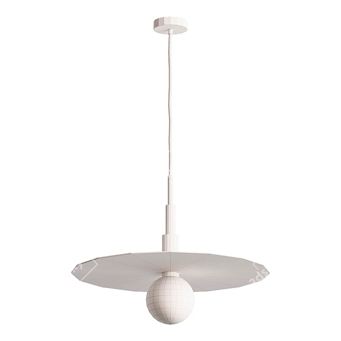 Monochrome Pendant Light Fixture 3D model image 2