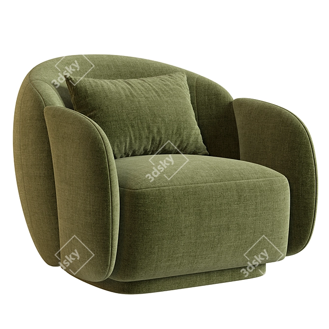 Modern Cream Misty Chair Design 3D model image 4