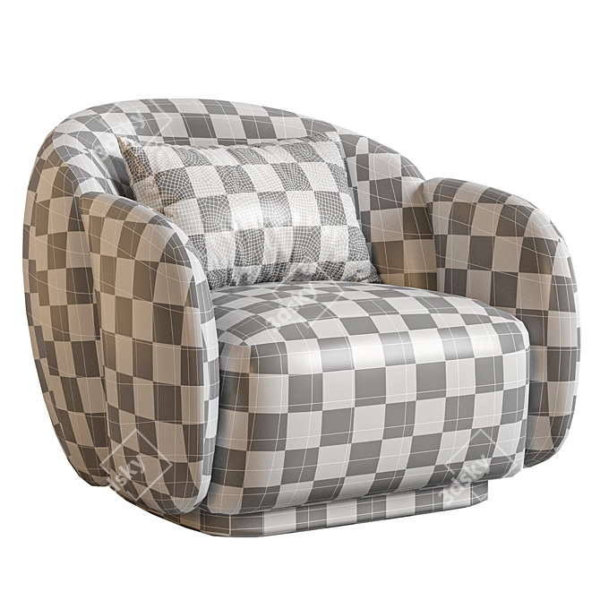 Modern Cream Misty Chair Design 3D model image 6