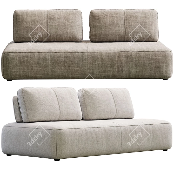 Elegant Sofa Puff In Mood 3D model image 4