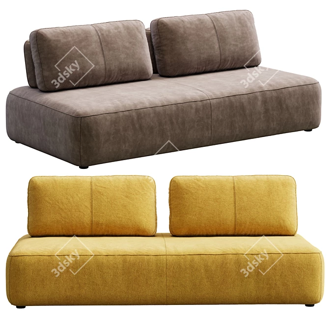 Elegant Sofa Puff In Mood 3D model image 7