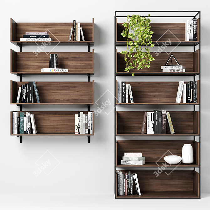 Modular High-Quality Bookcases 3D model image 3