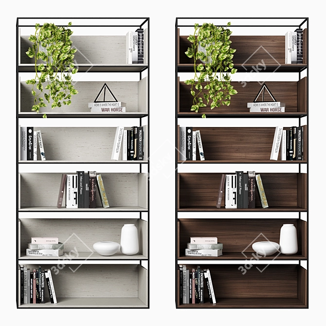 Modular High-Quality Bookcases 3D model image 8