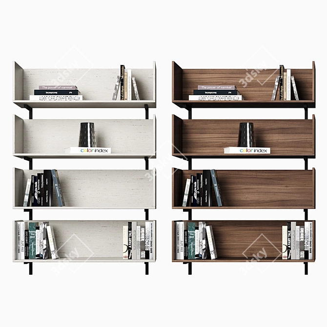 Modular High-Quality Bookcases 3D model image 9