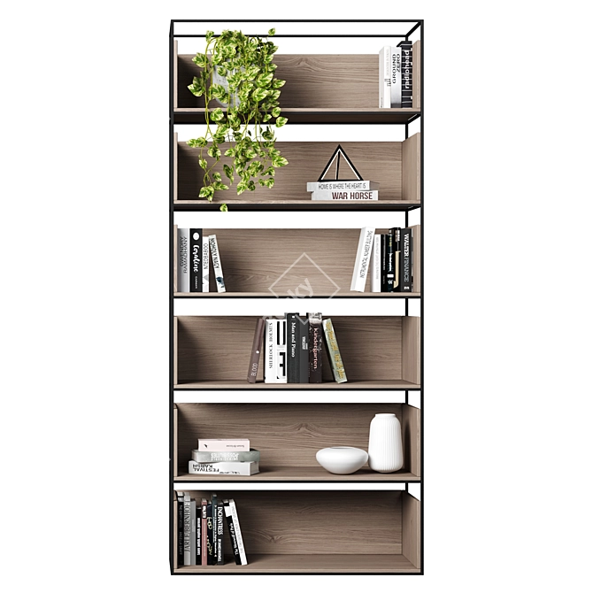 Modular High-Quality Bookcases 3D model image 14