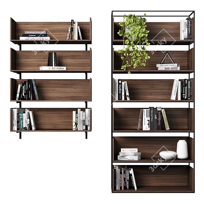 Modular High-Quality Bookcases 3D model image 16