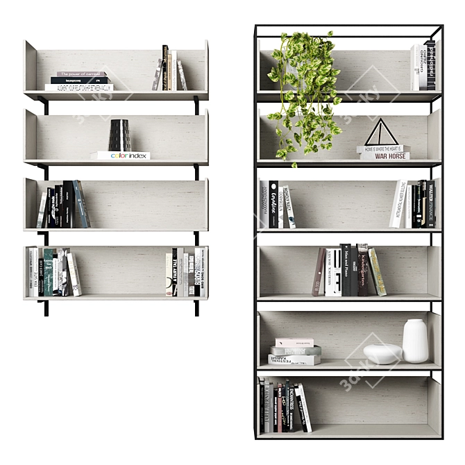 Modular High-Quality Bookcases 3D model image 17